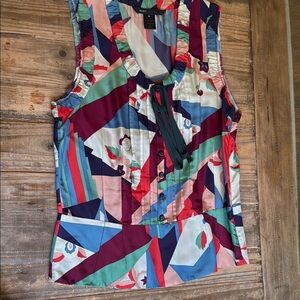 Marc Jacob Vibrant Geometric Sleeveless Top